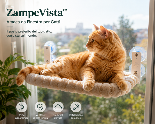 ZampeVista™ – Amaca da Finestra per Gatti