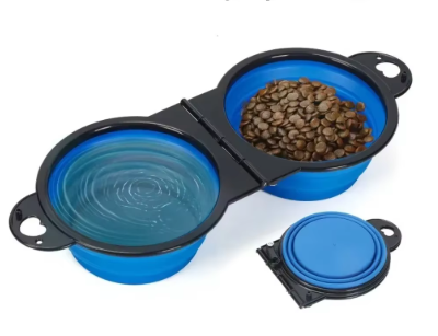 ZampeBowl™ – Ciotola Doppia Pieghevole per Cani